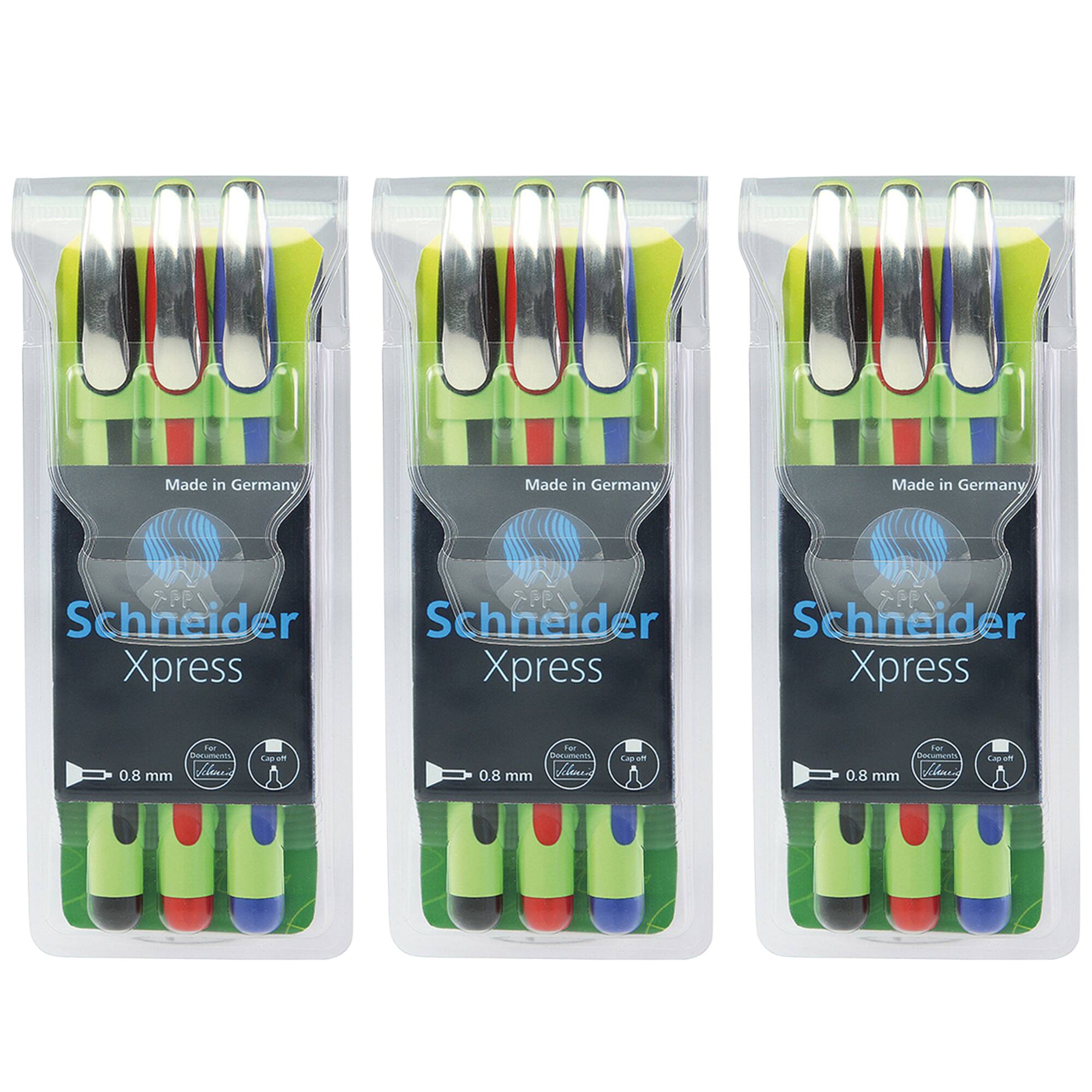 Schneider® Xpress 0.8mm Fiber Tip Fineliner Pen Set, 3ct.